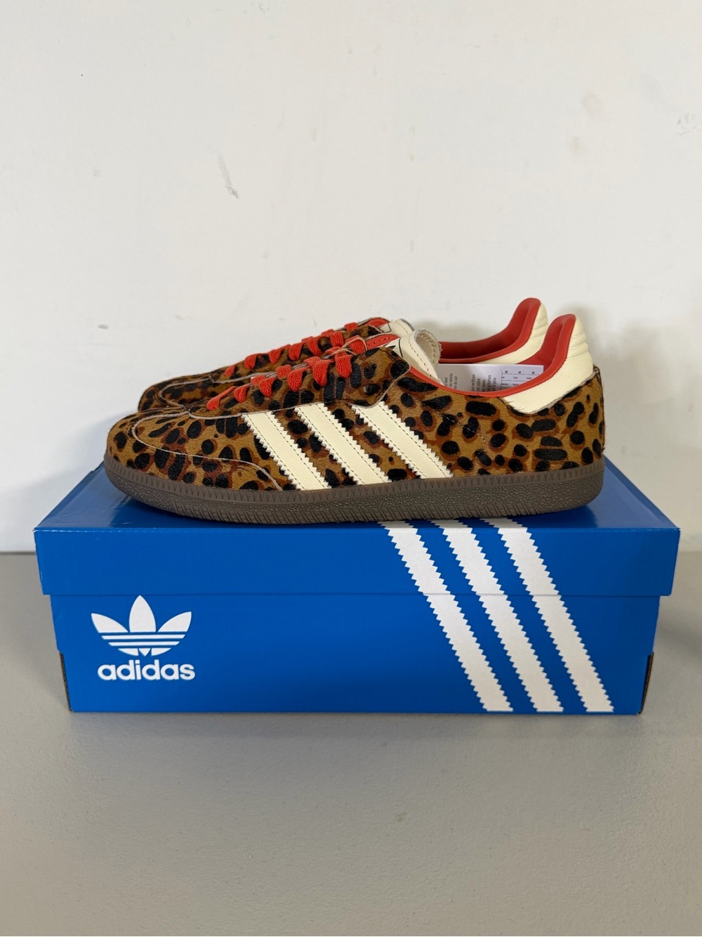 adidas Leopard Print Samba Sneakers - Brown/Red/Cream - Picture 7 of 11
